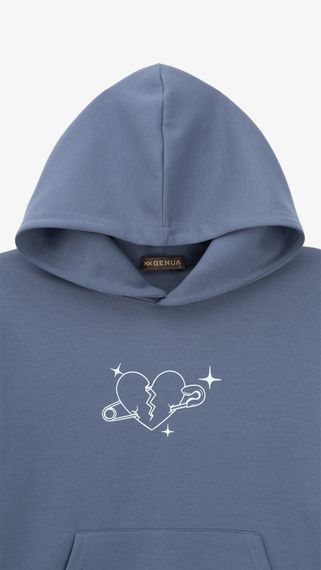 Худі з принтом жіночий GENUA G01138-0001 M Джинсовий shop (2000999427893) | Зображення 1