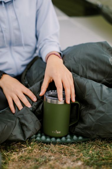 Термочашка Tribe Classic Mug 500 мл, Дорожня кружка трайб для чаю та кави, термокружка для походу, Оливковий | Зображення 5