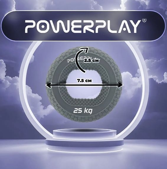 Еспандер кистьовий силіконовий PowerPlay PP-4333 Hand Grip Large 25 кг Сірий (PP_4333_Grey_25kg) | Зображення 4