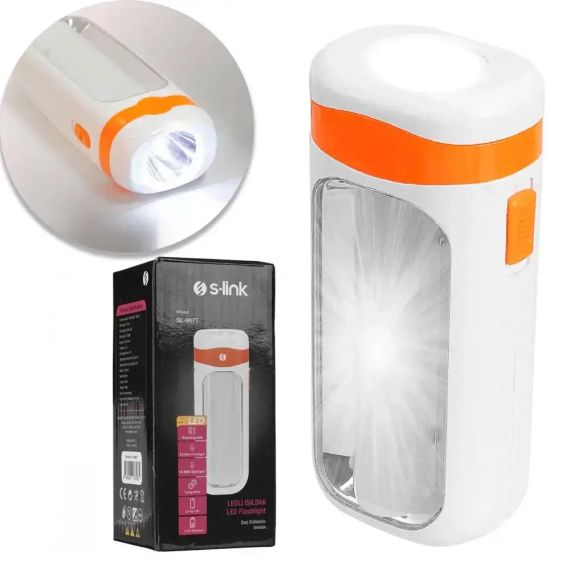 Стильный фонарь-лампа 2в1 аккумуляторный 1200mAh, с боковым светом, FA-7677 / Мощный переносной фонарик | Зображення 1