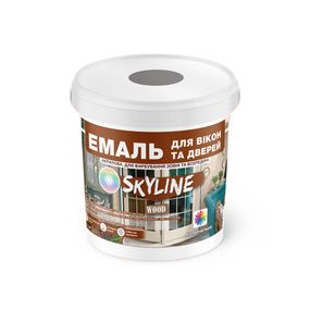 Емаль акрилова Для Вікон та Дверей SkyLine Wood Сіра RAL 7046 0.4 л