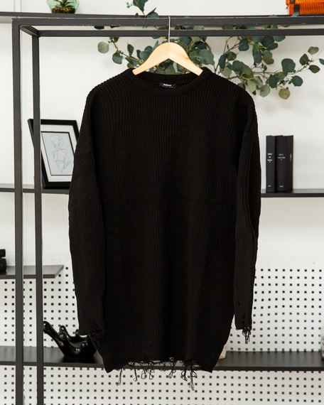 Светр в'язаний чорний S L | Зображення 1