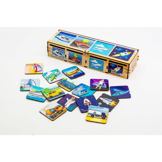 Детский Сортер Монтессори "Транспорт" Puz-34043 | Зображення 1