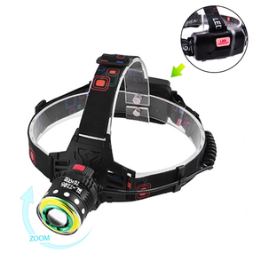 Мощный налобный фонарь Т105 со светодиодом T6 + СОВ, АКБ 18650 х 2 шт, zoom, ЗУ micro USB