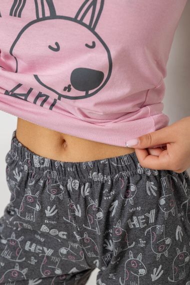 Пижама женская с принтом, цвет розовый, 243R9637 | Зображення 4