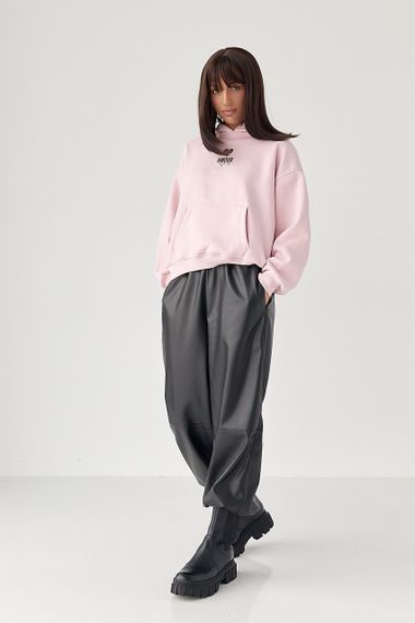 Утеплене худі з капюшоном - рожевий цвет, M (є розміри) | Зображення 2