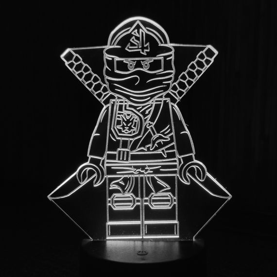 Акриловий світильник-нічник LEGO Ниндзяго білий tty-n001350