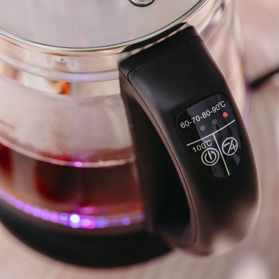 Електрочайник скляний Adler AD 1299 чорний, 1,5 л, 2200 Вт, з регулюванням температури та підсвіткою | Зображення 8