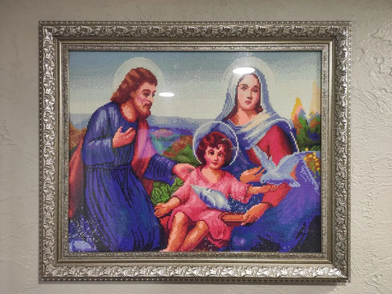 Алмазна мозаїка Ікона Свята родина 40х50 см ColorArt  SP042 | Зображення 6