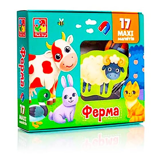 Набір магнітів MAXI "Ферма" Vladi Toys VT3106-24, 17 шт | Зображення 2