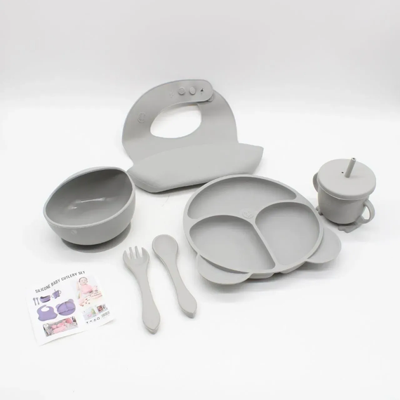 Набір дитячого посуду, 6 предметів / Набір дитячого силіконового посуду | Зображення 3