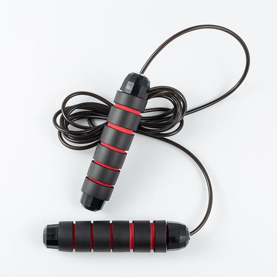 Скакалка швидкісна PowerPlay 4210 Power Weighted Jump Rope Чорна (2,7m.) | Зображення 1