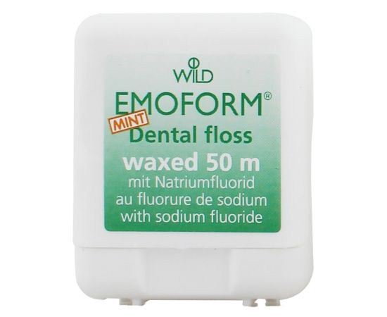 Зубна нитка Dr. Wild EMOFORM Dental floss, вощена з фторидом та м’ятою, 50 м
