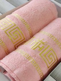 Рушники подарункові Moz versace persik набір 2шт