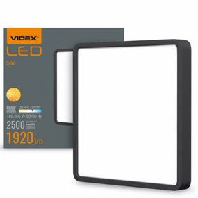 LED Світильник накладний квадратний 24W 5000К 220V чорний VL-DLSS-245B Videx