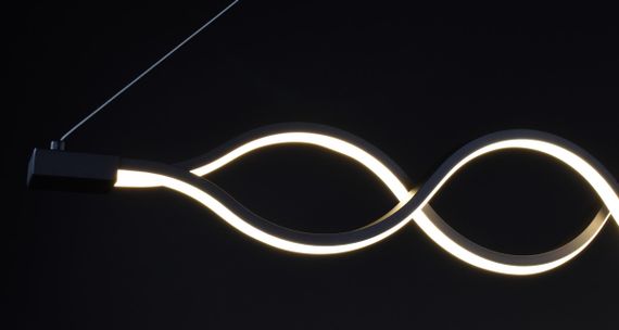 Люстра світлодіодна підвісна LED світильник для квартири на стелю лед 27439 Чорний 30-110х6х102 см. | Зображення 6