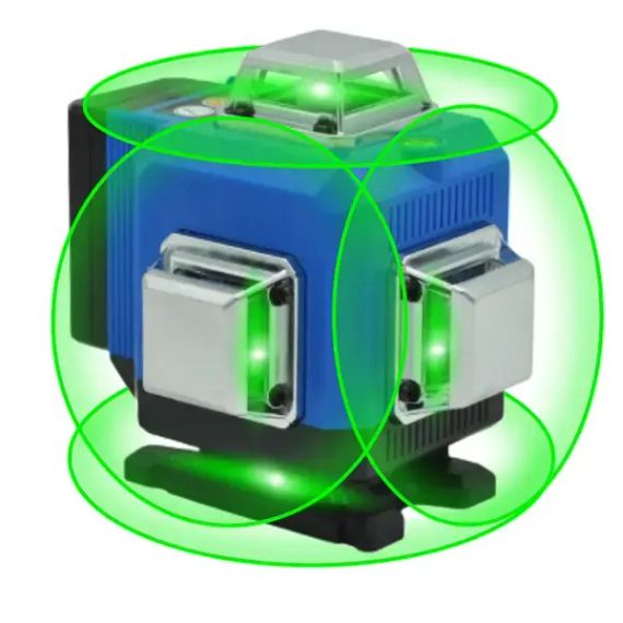 Лазерний 4D 16-лінійний зелений нівелір 24V 5Ah, самовирівнюється рівень для вимірювання перетину 16 променів на 360 в кейсі | Зображення 2