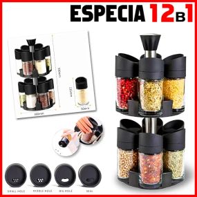 Набор из 12 вращающихся баночек для специй Especia Conjunto De Abastecedor