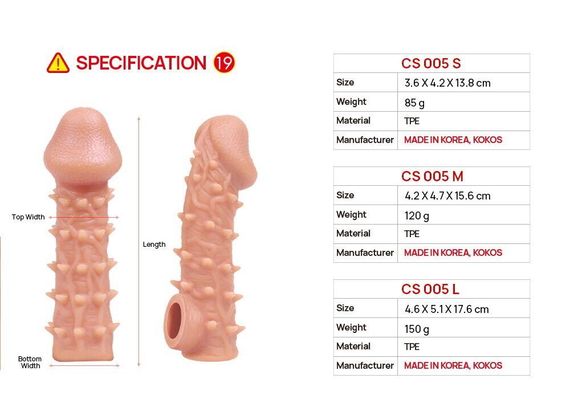 Насадка на член Kokos Cock Sleeve CS 005 L Sex Aura | Зображення 5