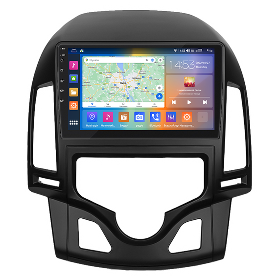 Штатна магнітола 9" Lesko для Hyundai i30 I Рестайлинг 2010-2012 4/64Gb CarPlay 4G Wi-Fi GPS Prime Хюндай