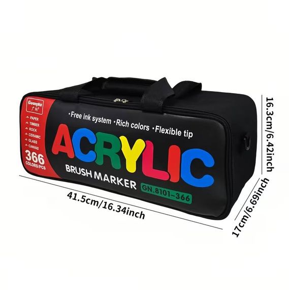 Акрилові маркери GuangNa Brush GN-8101 з м’яким пензликом 366 шт. | Зображення 2