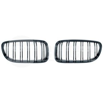 Решетки радиатора компл. BMW 3 E90 08-11 (глянц. чёрн., двойные), AutoTechteile, 700 0318, 700 0316