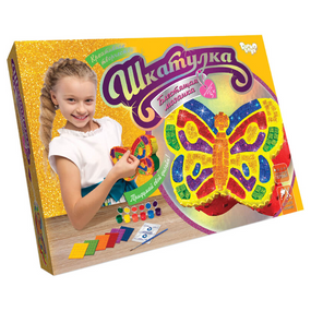 Шкатулка своїми руками Блискуча мозаїка SHR-01-2 для оформлення інтер'єру  Жовтий