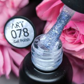 Гель-лак ART in detail 78 (молочній полупрозрачный с голографическими блестками) 6мл