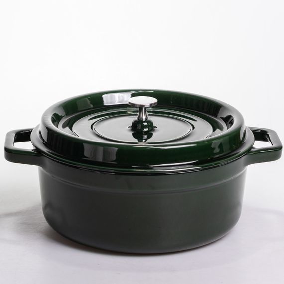 Кокотниця чавунна емальована 6 л, малахіт Yiwu HP-FLG-12 green