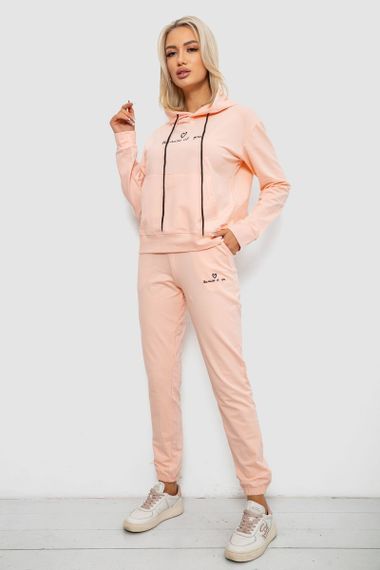 Спортивний костюм жіночий двонитка, колір персиковий, 214R1419-002 | Зображення 2