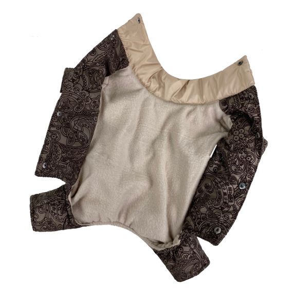 Зимовий комбінезон для дівчаток рюша візерунки шоколад AD-22 | Зображення 3