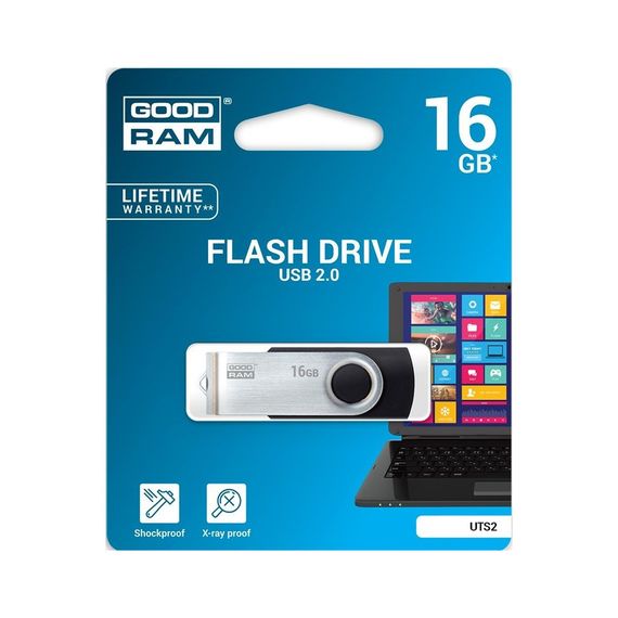 USB флеш накопичувач Goodram 16GB Twister Black USB 2.0 (UTS2-0160K0R11) | Зображення 4