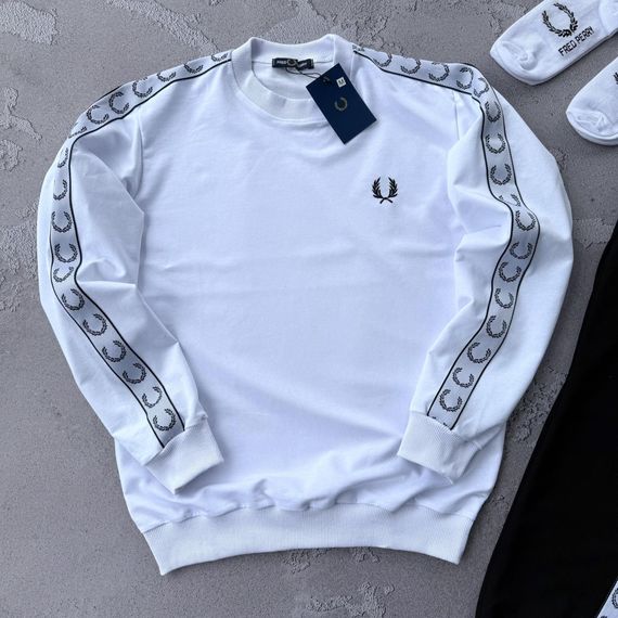 Костюм Fred Perry світшот білий чорні штани  + 2 пари шкарпеток у подарунок | Зображення 8