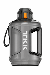 Спортивна пляшка TKK 2300 мл (2.3 л) — Чорний Tritan BPA-free, ударостійка еко-пляшка з ручкою та клапаном