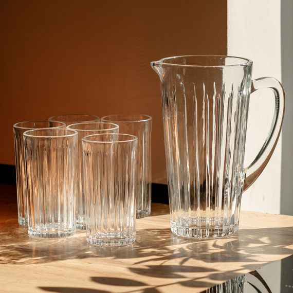 Кувшин 1.2 литра со стаканами 6 штук по 320 мл графин для компота сока воды лимонада HP-19-5 | Зображення 6