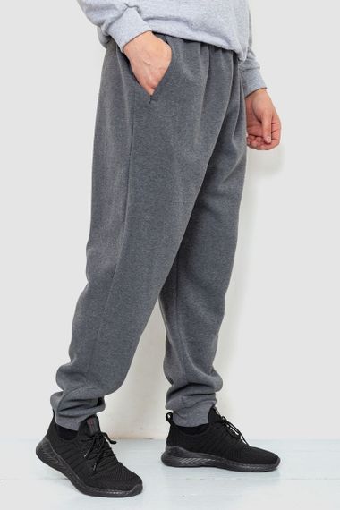 Спорт чоловічі штани на флісі, колір сірий, 244R4868 | Зображення 2