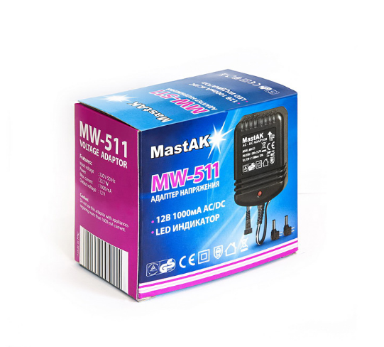 Мережевий блок живлення MastAK MW-511 12V 1000mA