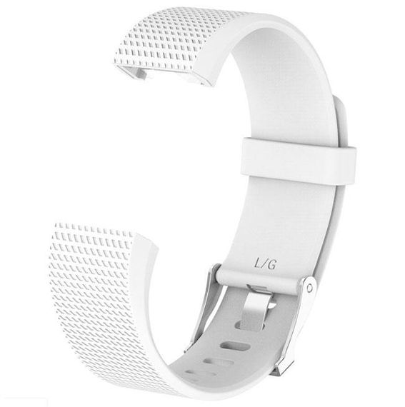 Силиконовый ремешок для фитнес браслета Fitbit Charge 2 - White L | Зображення 2