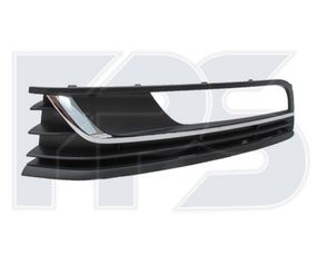 Решетка бампера VW Passat B7 Европа '10-14 левая, черная с хром. молдингом (FPS) 3AA854661