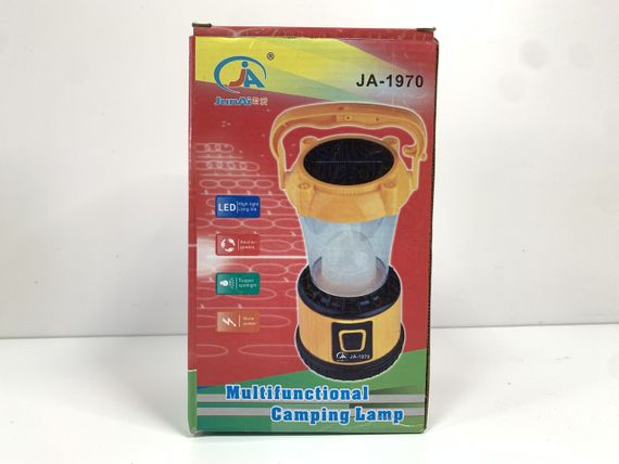 Кемпинговый фонарь лампа аккумуляторная JA-1970 с зарядкой от солнечной встроенной панели с функцией USB | Зображення 1