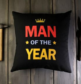 Подушка габардинова з принтом Man of the year 40x40 (4P_MAN008)