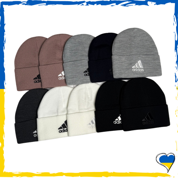 Шапка Adidas на флисе брендовая универсальная, Адидас. Шапка мужская, женская, подростковая, детская