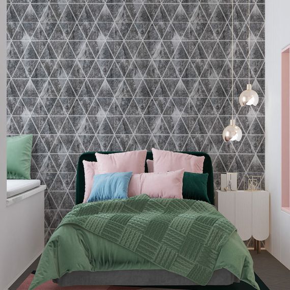 Панель стінова 3D 700х770х4мм ромби сірі вінтаж (D) Sticker Wall SW-00002008 | Зображення 4