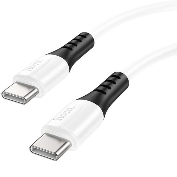 Дата кабель Hoco X82 Silicone Type-C to Type-C 60W (1m) White | Зображення 2