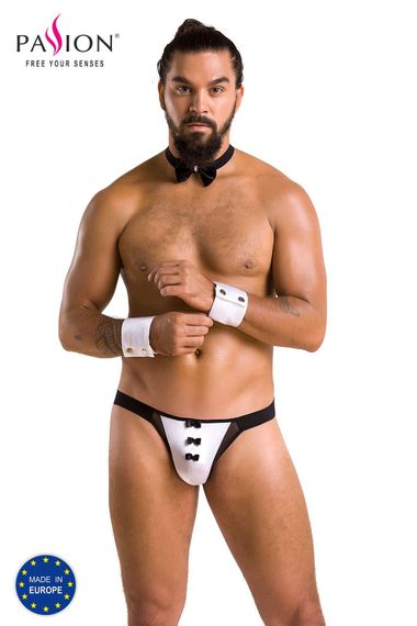 Ролевой костюм официанта Passion 036 SET ALFRED, Черно-белый, S, M, Маленький размер | Зображення 4