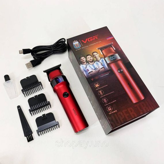 Машинка для стрижки волосся VGR V-987 RED, Бритва триммер для чоловіків | Зображення 7