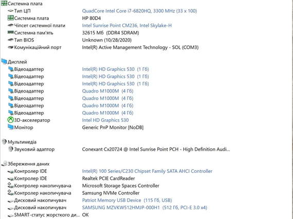 Ноутбук HP ZBook G3 Studio (15.6"4K ,IPS/i7-6820HQ/32GB/M1000M 4GB/512 SSD | Зображення 4