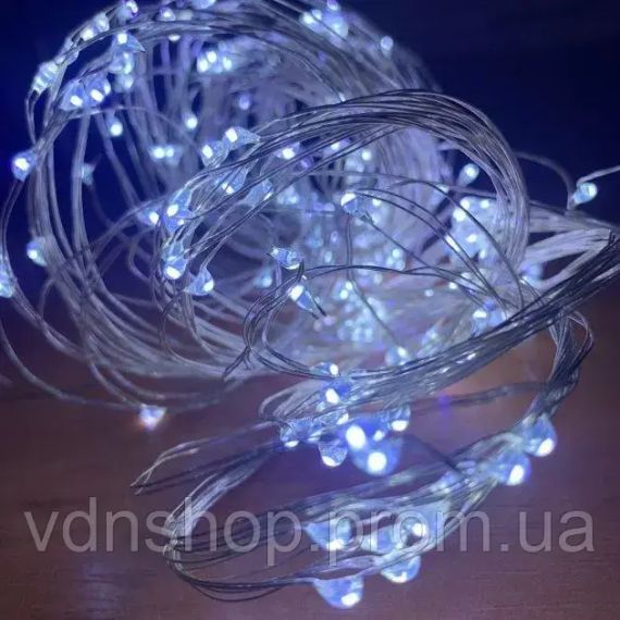 Гірлянда на ялинку Кінський хвіст 2 метри  10 ниток 8 режимів мерехтіння Холодний білий | Зображення 3