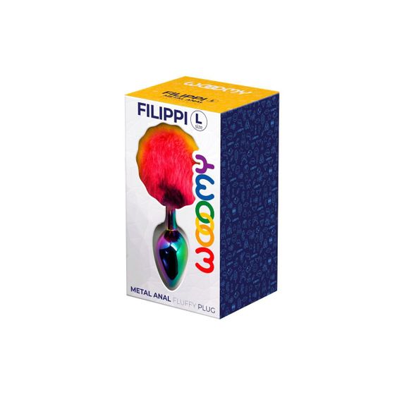 Анальна пробка Wooomy Filippi L, із пухнастим хвостиком, діаметр 4 см, довжина 9 см | Зображення 2