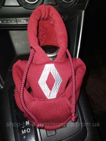 Чехол кофта Худи аксессуар на КПП Car Hoodie рено Renault бордовый подарок автомобилисту 10070